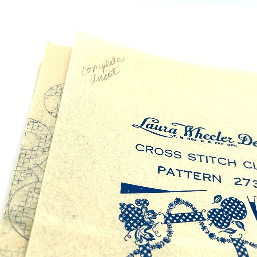 Laura Wheeler Vintage Copr.1941 Cross Stitch Transfer Pattern Design #2738 Fruit